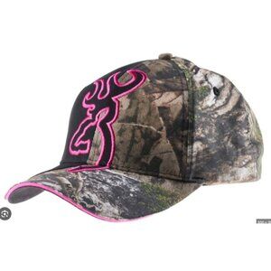 Browning For Her Buckmark Cap Camo Adjustable Fuchsia NWT $20 Mossy Oak